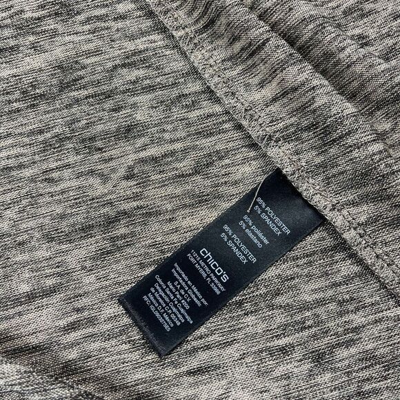 Chicos Travelers Cardigan Jacket Gold Gray Open Front Casual Stretchy 0 SMALL - Picture 8 of 10